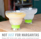 Host Freeze Plastic Margarita Glasses, Gifts for Moms, Home Bar Gifts for Women, Insulated Cocktail Glasses for Slush Drinks and Frozen Cocktails, Margarita Cups, 12 oz, Set of 4, Gray