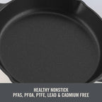 Zakarian x Dash Nonstick Cast Iron Grilling and Roasting Pan - Oven-Safe Cookware - Titanium Ceramic Nonstick Coating - Great for Roasting Veggies, Meats, and More - Blue, 11-Inch
