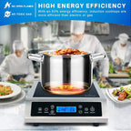 Duxtop Professional Portable Induction Cooktop, Commercial Range Countertop Burner, 1800 Watts Induction Burner with Sensor Touch and LCD Screen, P961LS/BT-C35-D, Silver/Black