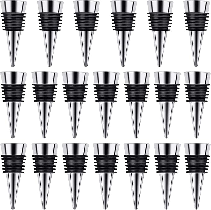 Wine Stopper, Reusable Decorative Bottle Stoppers for Kitchen, Bar, Gifts, Holiday Party, Wedding (20 Pack)