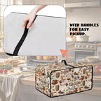 Coffee Chocolate Cake Print Toaster Oven Cover with Top Handle, Heavy Duty Dust-proof Microwave Oven Cover Compatible with Most Toasters Ovens (Large-14.5 * 18.46 * 9 inches)