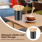 100 PCS Coffee Stirrer and Holder Set 6 inch Wooden Coffee Stirrers with Round Ends Disposable Coffee Stir Sticks Beverage Stirrer Sticks Plastic Drink Stirrer Holder for Cafe Drink Stations Bar