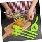 5pcs Silicone Utensil Kit Non-stick Cooking Gadgets Heat Resistant Egg Whisk and Baking Tools Set with Hanging for Kitchen Organization