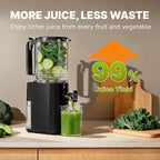 Cold Press Juicer, 5.5inch Wide Feed Chute Juicer Extractor Machine, Slow Masticating Juicer for Whole Vegetables & Fruits, Black