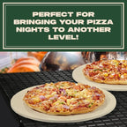 Concord Pizza Stone (2 Pack) with Cordierite Heatwell Technology. Pizza and Bread Baking, Grilling Stone. Durable and Safe (15" Round)