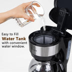 5 Cup Coffee Maker, Compact Small Coffee Machine for 1-2 People, 0.75L Glass Carafe, 2-Hour Auto Shut-Off, 650W Fast Brew, Space Saving for Apartment, Dorm & Office