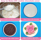 Sidosir 2Pcs Oreo Cookie Chocolate Silicone Mold, 12-Cavity Round Cylinder Oreo Chocolate Cover Molds for Candy, Silicone Baking Molds for Mini Cakes, Jelly