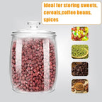 Maredash 1/2 Gallon glass jars, Cookie Jar & Candy Jar with Lid, Large Food Storage Container,glass jar with lid for Buffet, Coffee & Flour, Laundry Room Storage & Pantry 2pcs