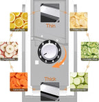 ONCE FOR ALL Safe Mandoline Slicer For Kitchen, AdjustableThickness 0.1-8 mm Professional Vegetable Slicer For Food, Fruit Slices, Potato Chips, Fast Meal Prep (4th Gen Gray)