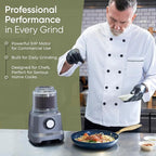 Commercial Electric Spice Grinder 750W - Heavy Duty Stainless Steel Herb Grain Coffee Grinder with Timer Pulse Mode - 2 Cups for Masalas Seeds Nuts Kitchen Use