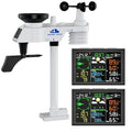 10-in-1 Wireless Weather Station with Dual Display, Outdoor Sensor, Rain Gauge, Atomic Clock, Wind Speed, Indoor Temp/Humidity, Barometric Pressure,etc (No WiFi)