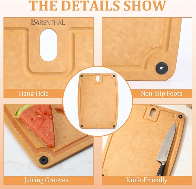 Cutting Boards for Kitchen Dishwasher Safe Eco-Friendly Composite Cutting Board Set of 2, Reversible Chopping Board with Handles & Juice Grooves, Small & Large Cutting Board for Countertop