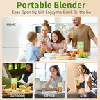 Slim Portable Blender Cup, 20oz (600ml) Personal Travel Juicer with Leakproof Lid, USB-C Rechargeable Licuadora Portatil for Smoothies and Shakes, Auto-Cleaning(white)