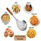 Spider Strainer Stainless Steel with Wood Handle for Deep Frying Pasta Cooking Kitchen Utensil