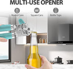 Safring Can Opener Manual, Heavy Duty Handheld Strong Can Opener with Soft Touch Handle, Sharp Blade Smooth Edge, Can Openers with Multifunctional Bottle Opener, Aqua Sky