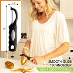 Spring Chef Professional Box Grater, Large & Premium Swivel Vegetable Peeler, Black - 2 Product Bundle
