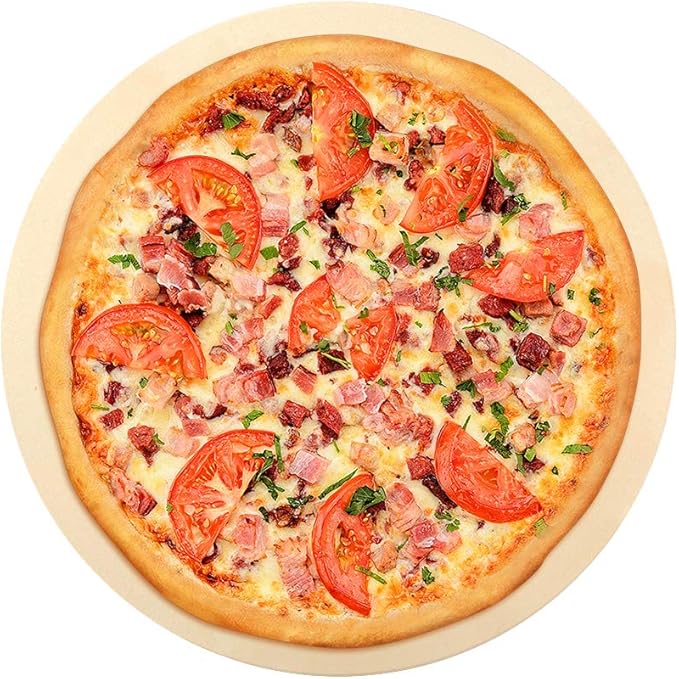 Dracarys 15" Round Pizza Stone Baking Stones for Grill and Oven,Big green Egg Accessories,Heavy Duty Ceramic Pizza Grilling Pan,Thermal Shock Resistance Perfect for Baking Crisp Crust Pizza
