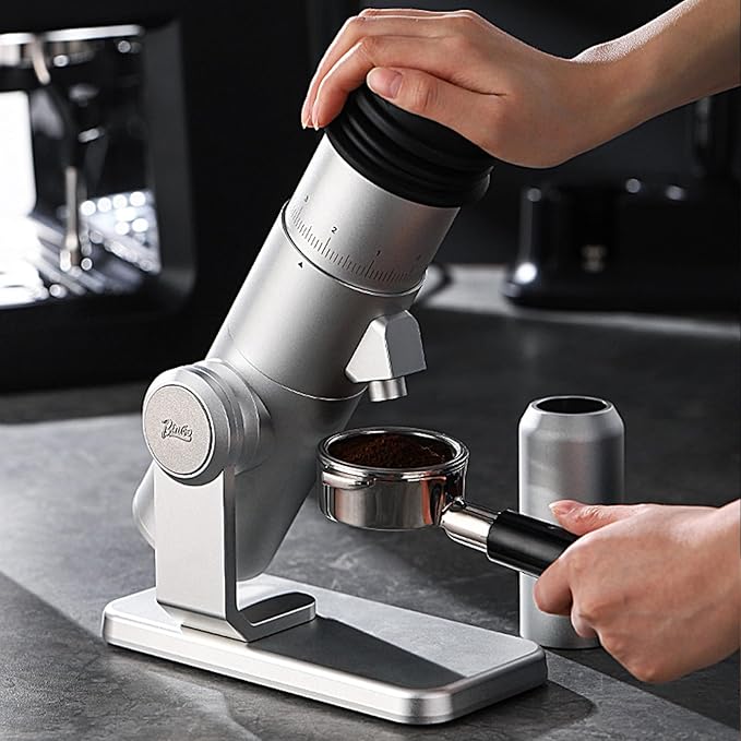 Electric Espresso Grinder, Coffee Bean Grinder for Home Use, Burr Coffee Grinder with 38MM 6-Star CNC Conical Burr and Magnetic Lid & Dosing Cup, Stepless Adjustment
