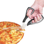 Asdirne Pizza Scissors, Pizza Cutter with Ultra Sharp Detachable Blade and Ergonomic Soft Grip, 10.3Inch, Black&Grey