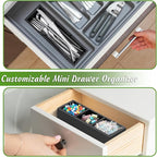 DRASTAR Tea Bag Organizer, Black Wooden Tea Bag Holder, Tea Storage Containers with 3 Slots, Sugar Packet Holder, Tea Bag Caddy Box for Countertop