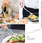 CREATIVECHEF 5 PCS Plating Tools Culinary Set Contains kitchen tweezers spatula Sauce plating spoon（Black）