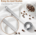 4PCS Coffee Scoop Spoons, 15ML (1 Tablespoon) Stainless Steel Measuring Spoons with Long Handle, Durable Coffee Scoopers for Ground Coffee, Tea and Baking Powder
