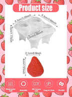 4 Cavity Strawberry Silicone Mold – 2 Pieces Big Strawberry Silicone Fruit Mold for Chocolate, Fondant, Candle, Resin & Cake Decor, 3D DIY Baking Tool for Parties & Gifts (Big Strawberries)