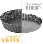 Set of 3 Deep Dish Pie Pan with Removable Bottom - Fluted Carbon Steel Tart Pan for Quiche Lorraine & Pies - Crispy Crust Baking Dish for Home Bakers - 7.87, 9.44 and 11 inches