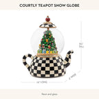 MACKENZIE-CHILDS Snow Globe, Musical Christmas Decor for Living Room, Courtly Teapot