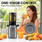 Juicer Machines, Cold Press Juicer for Fruit and Vegetable, Masticating Machine with Juice Recipe, Self Feeding Effortless for Batch Juicing,Easy to Clean,High Juice Yield