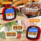 Multifunctional Digital Thermometer for Cooking,Food Thermometer+Thermometer Alarm+Kitchen Timer,Large Color Screen,Instant Read,Fast Response,grill bbq accessories,Kitchen Oven Meat Thermometer-DMT01