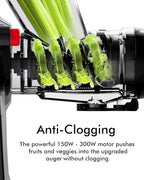 SIFENE Cold Press Juicer, 2nd Gen Dual Wide Mouth Slow Masticating Juicer for Whole Fruit, Celery & Ginger, High Yield Extractor, Quiet Motor, Reverse Function, Red