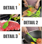 Angoily Silicone Baking Tool Set 5pcs Non-stick Kitchen Utensils Cooking Gadgets Green Silicone Shovel Egg Whisk Household Kitchenware for Baking and Cooking