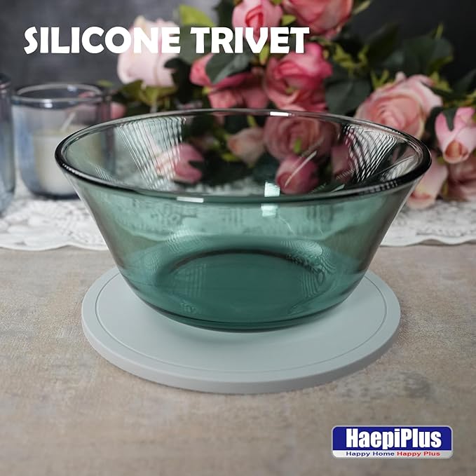 4 Pieces Silicone Trivet Mats, Pot Holders, Kitchen Tools, Heat Resistant Non-Slip Pads for Dishes, Bowls, Jar Opener, Easy to Wash and Dry Pan Cushions (Grey)