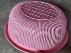 4 pcs Plastic Wash Basket Round Perforated Colander Wash Vegetables and Fruits Drain Cooked Pasta Kitchen Essentials Food Strainer Basket Strainer Kitchen pink