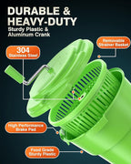 WantJoin Commercial Salad Spinner - 6 Gallon Salad Dryer w/Silicone Anti-slip Mat & Draining Hose, Green, 24Qt Manual Salad Spinner for up to 7 Heads of Lettuce Spinner Large for Catering