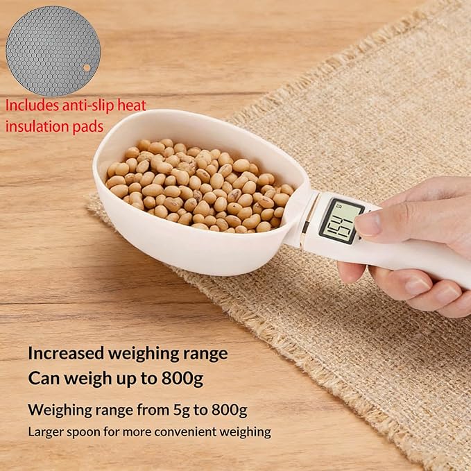 2026 New Electronic Measuring Spoon with LCD Display, Digital Measuring Spoon Scale for 1 Gram to 800 Grams Precision, Food Measuring Scale for Cooking, Baking, Coffee and Pet Portion Control
