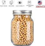 YINGERHUAN Glass Regular Mouth Mason Jars, 16 oz Clear Glass Jars with Silver Metal Lids for Sealing, Canning Jars for Food Storage, Overnight Oats, Dry Food, Snacks, Candies, DIY Projects (15PACK)