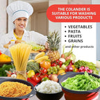 Set of 3 Red Silicone Plastic Kitchen Colanders – Folding Sizes Silicone Collapsible Colander Set Red Plastic Foldable Strainer for Pasta Vegetables Camping Kitchen