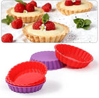 FUNBAKY Silicone Quiche Pan, Mini Pie Pan Non-stick Round Silicone Tart and Pie Molds 10 Packs