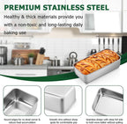 TeamFar Loaf Pans for Baking, 9 × 5 Inch Stainless Steel Loaf Bread Pans Tins for Homemade Bread/Brownies, Healthy & Sturdy, Oven & Dishwasher Safe - Set of 8