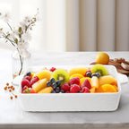4 QT Baking Dish, Casserole Dishes for Oven, 9x13 Baking Pan with Handles, Lasagna Pan Deep, Ceramic Casserole Dish Oven Safe for Baking, Lasagna, Kitchen, Wedding Gift (White)