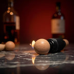 2Pcs Wooden Wine Cork Ball Stopper Plugs for Wine Decanter Carafe Bottle Replacement Wine Stoppers and Pourers Bar Tools