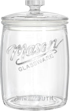 Folinstall 1 Gallon Glass Cookie Jar, Large Glass Jar with Airtight lid, Glass Food Storage Container for Cookies, Candy, Flour, Dog Treats, Coffee, Laundry Room Storage & Pantry