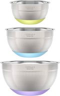 3-Piece Stainless Steel Mixing Bowls with Nonslip Base, 1.5qt, 3qt & 5qt