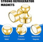 LOVIMAG Fridge Magnets 16Pcs Refrigerator Whiteboard Small Strong Magnet Classroom Kitchen Accessories Decorative Locker Set Decor Must Haves Office Calendar Refrigerador Magnetic Cute Crafts Gold