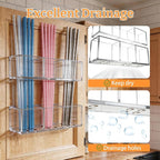 2 PACK Small Acrylic Straw Holder for Cabinet Doors, Reusable Adjustable Two-Part Straw Organizer with Ultra Sticky Adhesive Strips, 2026 Space-Saving Straw Storage for Kitchen Cupboard
