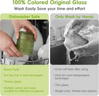 Moretoes Hobnail Drinking Glasses Set of 12,10 Oz Cocktail Glasses Vintage Glassware, Textured Glass Cups Bubble Glasses Water Glasses Old Fashion Jupiter Glasses Set (Green)