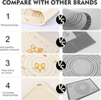 Ourokhome Silicone Baking Mat Sheet and Pastry Dough Cutter, 0.5 Inch Thick 28" X 20" BPA free Silicone Rolling Mat, Non-Stick and Anti-Slip, Dishwasher Safe (Beige)
