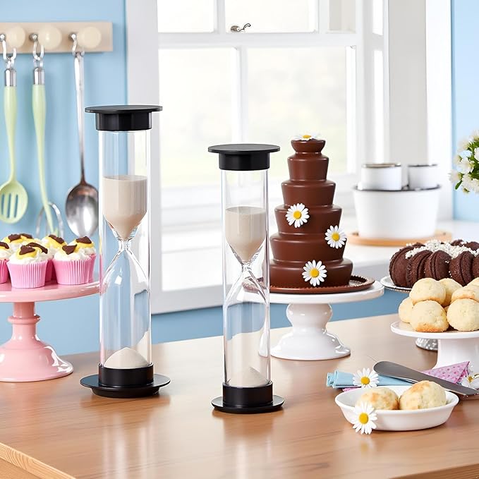 60 Seconds 1 Minute New White Mini Sandglass Hourglass Sand Clock Timer Thermometers and Timers,Kitchen Utensils and Gadgets,Timers（2Pcs）